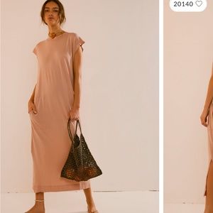 Free People beach all day long midi t shirt dress